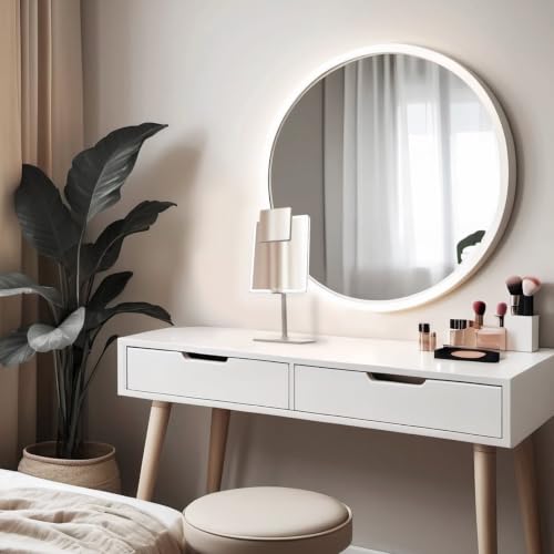 Orbit LED Vanity Mirror with Lights, 7X/1X Magnification, Dimmable & USB-C Rechargeable Tabletop Mirror - Soft Stone - color: Soft Stone