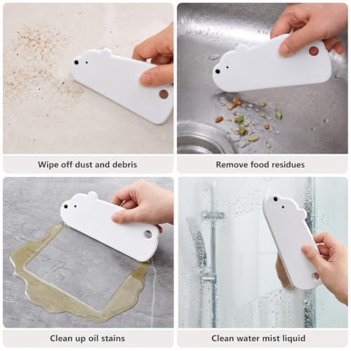 Squeegee for Shower Glass, Mini Squeegee | 6.69 x 2.75 Inch All-Purpose Cute Bear Shaped Glass Scraper for Shower Doors, Mirrors, Bathroom, Kitchen Countertops, Car