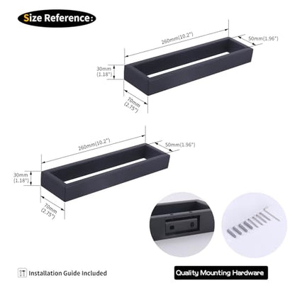 GERZWY Modern Black Towel Holder Stainless Steel Towel Ring for Bathroom Lavatory Wall Mount Contemporary Style 2 Pack HG1716-2BK - color: Black