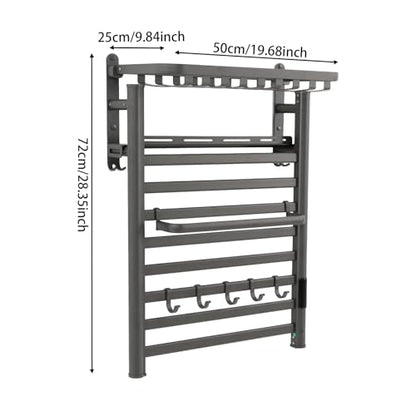 Towel Warmer Rack, Wall Mounted Electric Heated Towel Rack for Bathroom, 8 Bars Aluminum Towel Warmers, with Intelligent Touch Screen, Temperature Control & Timer (Dark Grey)