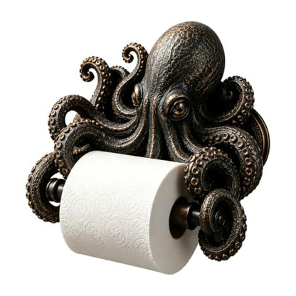 Ocean Guardians Toilet Paper Holder Series, Funny Toilet Paper Holder, Toilet Paper Roll Holder Wall Mounted, Toilet Paper Roll Holder with Phone Shelf Tissue Holder for Bathroom Washroom, Octopus - color: Octopus