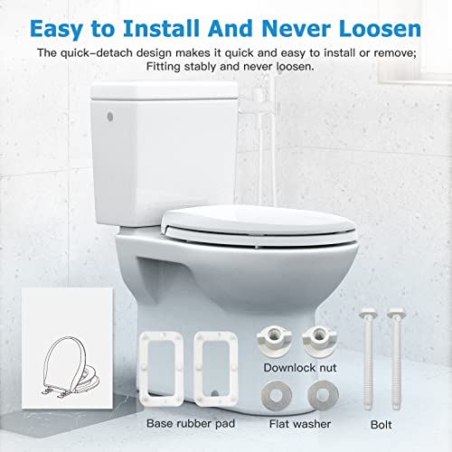 GarveeTech Round Toilet Seat with Built-in Toddler Seat & Slow Close - Potty Training Toilet Seat for Adult and Child, Magnetic Hinge, Safe PP Material, Easy to Clean, White - color: White-2, size: Round with Toddler Seat