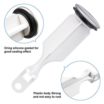 Enhon 2 Hole Pop Up Stoppers, Chrome Bathroom Sink Stopper fits Most Pop Up Drain Design, 4-1/2 Inch Tall, 1-3/8 Inch Cap Diameter, with Gasket Seal, Compatible with PF WaterWorks PF0240 (3 Pack)