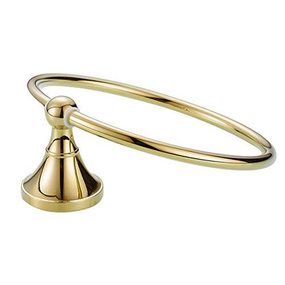 7Trees Bathroom Lavatory Towel Ring Wall Mount Hanging Towel Ring Aluminum Oxide Wall Mounted, Polished Gold