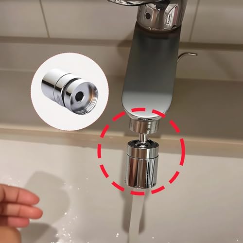 360° Swivel Faucet Aerator, Solid Brass Aerator For Sink Faucet, Sink Aerator,Fits 15/16'' Male & 55/64'' Female Thread(2 Sets)