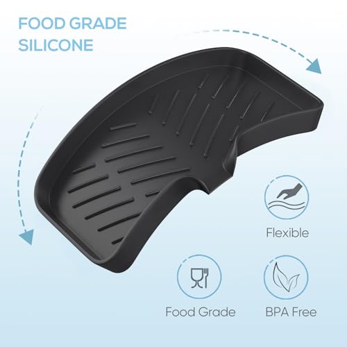 Kitchen Sink Tray,3 Pcs Silicone Sponge Holder for Kitchen Sink Organizer, Kitchen Soap Tray Self Draining Soap Dish for Bathroom - color: Black-3 Pcs