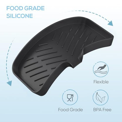 Kitchen Sink Tray,3 Pcs Silicone Sponge Holder for Kitchen Sink Organizer, Kitchen Soap Tray Self Draining Soap Dish for Bathroom - color: Black-3 Pcs