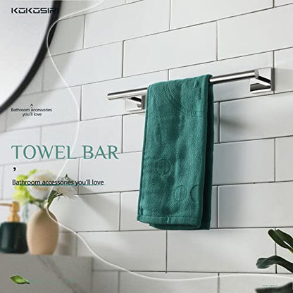 KOKOSIRI Hand Towel Bar 16 Inch Bathroom Towel Holder for Bath Kitchen Toilet Wall Mounted Chrome Stainless Steel B4005CH-L16 - color: Polished Chrome, size: 16-Inch