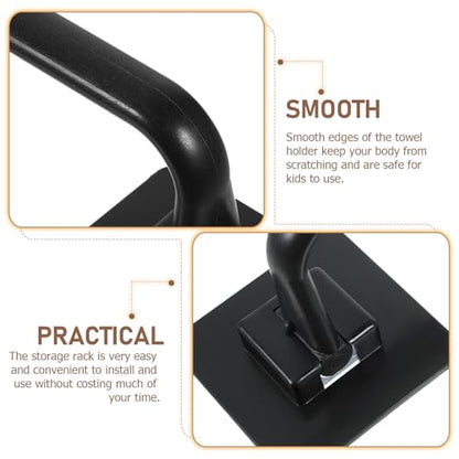 BESPORTBLE Wall-Mounted Towel Bar 45Cm Black Adhesive Bathroom Towel Rack No Drilling for Shower and Toilet