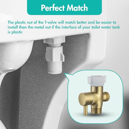 BARROCK Handheld Bidet Sprayer for Toilet, Stainless Steel Metal Made Baby Cloth Diaper Spraying Kit, Bathroom Toilet Bidet Attachment Set for Bathing Pets and Feminine Hygiene, Brushed Brass Gold - color: Brushed Gold