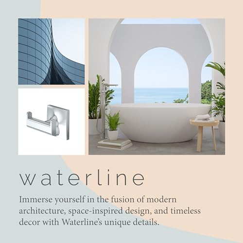 Gatco 5585 Waterline Single Robe Hook, Wall Mounted Hook for Bathroom Towels & Robes, Chrome - color: Waterline Chrome