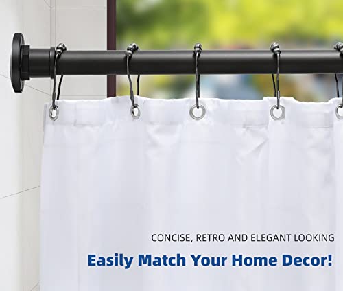 Industrial Shower Curtain Rod - 2-in-1 Design Tension Curtain Rod - Never Rust Non-Slip 43 to 72 Inch Stainless Steel, Matte Black Window Curtain Rod - color: Matte Black, size: 43-72 Inches