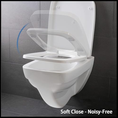 Toilet seat, With Quick Release Easy to Clean Standard Size Simple Top Fixing Loo Seat Cover for Bathroom