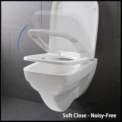 Toilet seat, With Quick Release Easy to Clean Standard Size Simple Top Fixing Loo Seat Cover for Bathroom