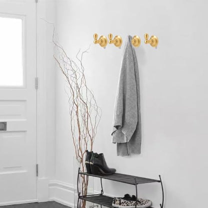 4 Pack 2-3/4inch Champagne Bronze Robe Hooks | Solid Zinc Alloy | Wall Mounted | Coat Hooks | Hooks Wall Mounted Robe Hooks | For organization in bathrooms entrances. - color: Champagne Bronze