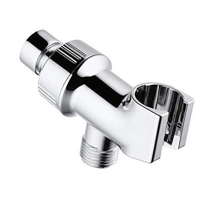 Universal Shower Head Holder for Hand Held Showerheads, Adjustable Shower Arm Mount Bracket with Brass Pivot Ball, Shower Head Connector - Chrome - color: Chrome