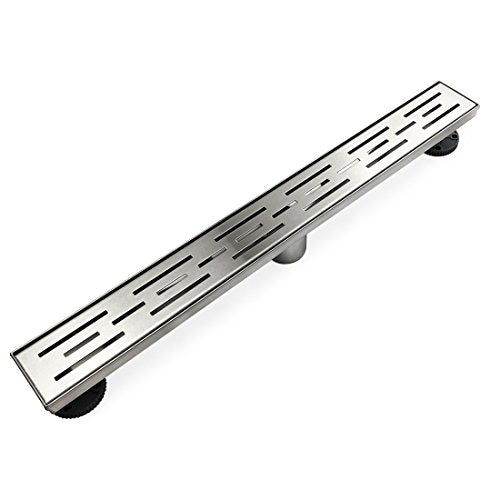 Neodrain 60-Inch Brushed Linear Shower Drain with Brick Pattern Grate | 304 Stainless Steel,Durable Bathroom Floor Drain,Rectangle Linear Drain with Hair Strainer & Adjustable Feet,CUPC certified - color: Stainless, size: 60 In