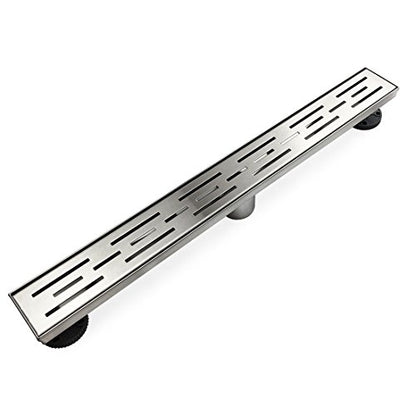 Neodrain 60-Inch Brushed Linear Shower Drain with Brick Pattern Grate | 304 Stainless Steel,Durable Bathroom Floor Drain,Rectangle Linear Drain with Hair Strainer & Adjustable Feet,CUPC certified - color: Stainless, size: 60 In