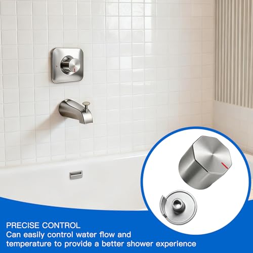 All Metal Replacement for Moen Tub/Shower Lever Handle, Compatible with Moen Shower Handle and for Cartridge,Single Handle Faucets for Adjust Water Volume and Temperature,Knob Brushed Nickel - color: Knob Brushed Nickel