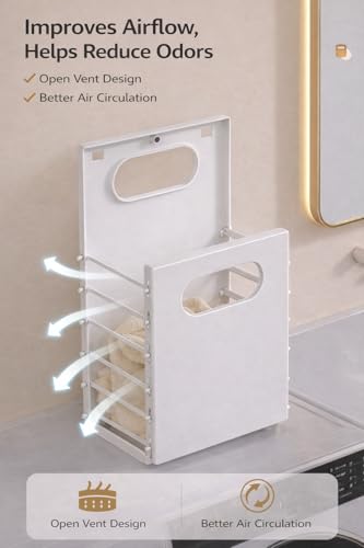 Wall Mounted Laundry Basket, Foldable Slim Hamper for Small Spaces | For socks, underwear and light clothes in RVs, dorms and bathrooms