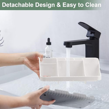 GFWARE Toothbrush Holders for Bathrooms Countertop Organizer - Kids Electric Toothbrush and Toothpaste Holder Detachable 7 Slots Tooth Brush Organization Bathroom Accessories Storage Vanity, White | Detachable Kids Electric Toothbrush and Toothpaste Holde
