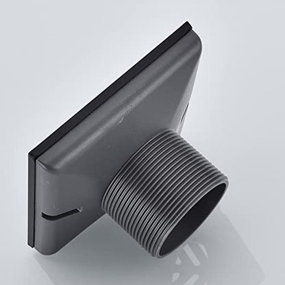 RANDOM 4 Inch Black Shower Drain Square with Adjustable PVC Base Flange,SUS304 Stainless Steel Matte Black Shower Floor Drain with Removable Cover Grid Grate - color: B-matte Black-4″ Square With Base Flange
