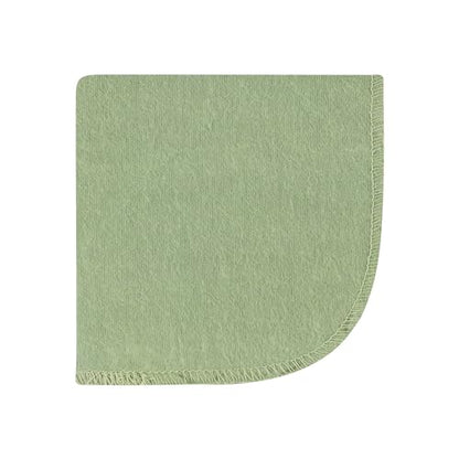 Hudson Baby Unisex Baby Flannel Cotton Poly Washcloths, Eucalyptus 10Pk, One Size - color: Eucalyptus 10pk