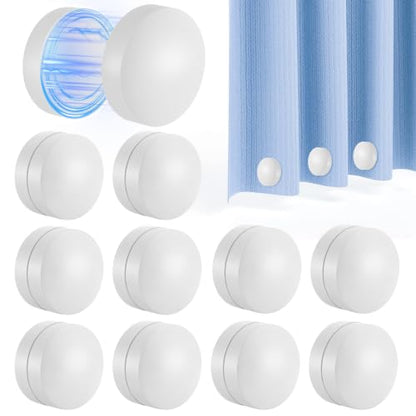 20 Pcs Heavy Duty Outdoor Curtain Weights, Rubber Covered Strong Magnetic Drapery Weights, 8.8 oz Each Pair, Easy Install for Heavy Wind Outside Patio Gazebo Pergola Home-White - color: White