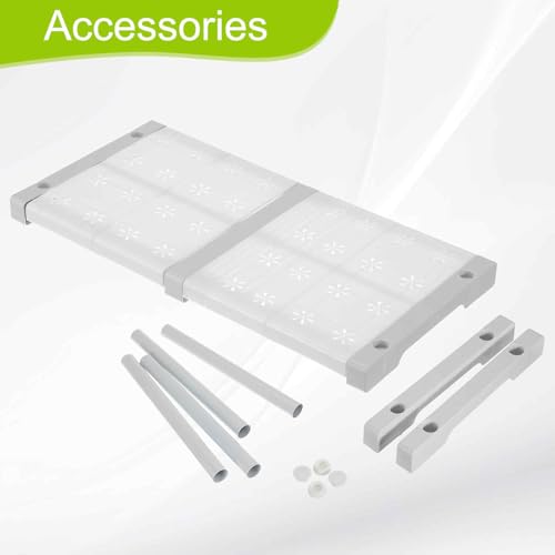 HARFINGTON Expandable Cabinet Tension Shelf 14.57" to 18.9" Adjustable Cabinet Organizer 32" x 9.45" Flower Pattern Table Storage Rack for Wardrobe Cupboard Kitchen Bedroom - size: 37cm to 48cm