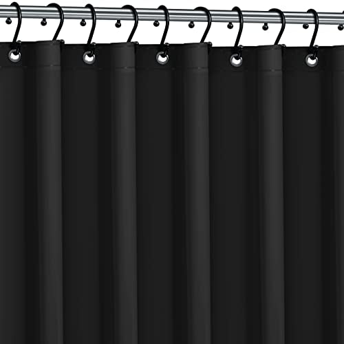No Smell Shower Curtain Liner 72x72 Black - PEVA Plastic Shower Curtain for Bathroom, PVC-Free Waterproof Black Shower Liner with Metal Grommets and Magnet-Weighted Bottom Hem - Washable Liner - color: Black