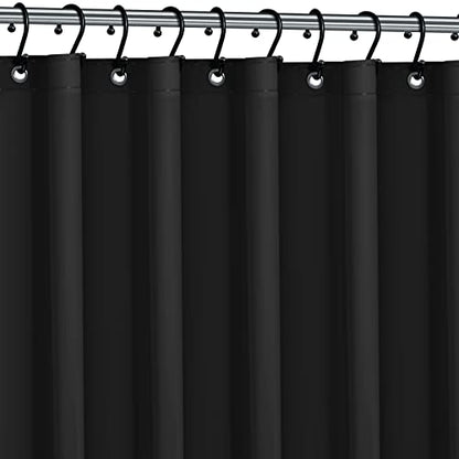 No Smell Shower Curtain Liner 72x72 Black - PEVA Plastic Shower Curtain for Bathroom, PVC-Free Waterproof Black Shower Liner with Metal Grommets and Magnet-Weighted Bottom Hem - Washable Liner - color: Black