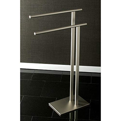 Kingston Brass SCC6038 Edenscape Double L Shape Pedestal Towel-Holder, Brushed Nickel - color: Brushed Nickel