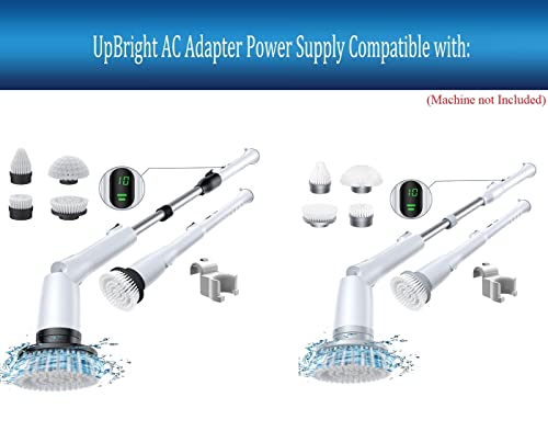 UpBright 2-Prong 9V AC/DC Adapter Compatible with LABIGO LA2 LA3 Pro KS-2629 KS-2639 7.4V 2500mAh Li-ion Battery Electric Bathroom Spin Scrubber Cordless Shower Cleaning Brush Power Supply Charger PSU