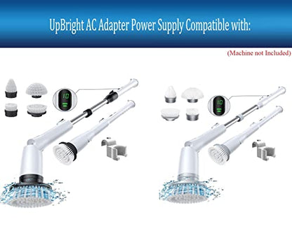 UpBright 2-Prong 9V AC/DC Adapter Compatible with LABIGO LA2 LA3 Pro KS-2629 KS-2639 7.4V 2500mAh Li-ion Battery Electric Bathroom Spin Scrubber Cordless Shower Cleaning Brush Power Supply Charger PSU