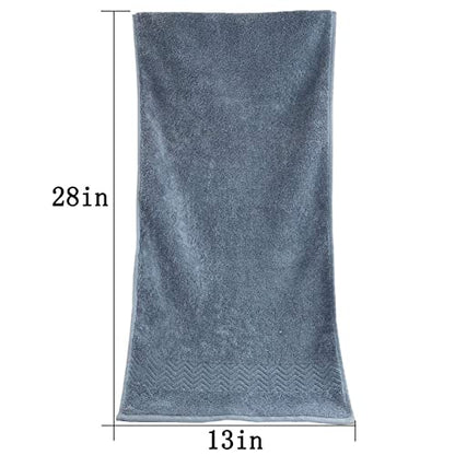 Cleanbear 100% Cotton Hand Towels 2-Pack, Highly Absorbent, 13” x 28” | Soft and Quick-Drying Hand Towels for Bathroom, Kitchen, Gym (Blue-Grey) - color: Blue-grey