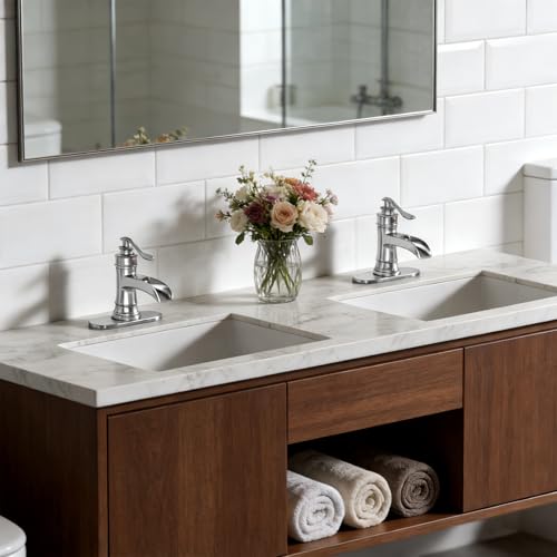 Bathroom Faucet Chrome Waterfall Bathroom Sink Faucets & Parts | with Pop Up Drain Stopper with Overflow Single Handle Single Hole Vanity Commercial Trough Supply Lines Hose Lead-Free - color: Chrome