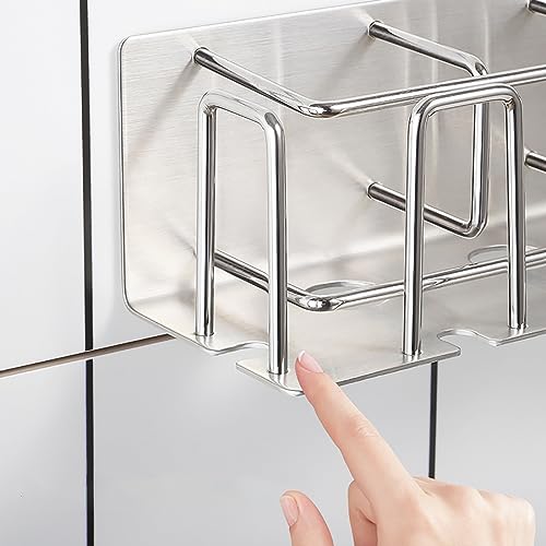 HANZE Toothbrush and Toothpaste Holder Wall Mounted – Space-Saving Bathroom Organizer (Black) - color: 4 Person - Black