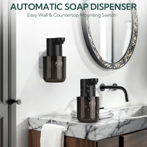 2 Pack Automatic Soap Dispenser, Touchless Automatic Liquid Soap Dispenser, Electric Wall Mounted Dispenser, 13.5oz/380ML USB Rechargeable with 4-Level Adjustment for Bathroom, Kitchen & Office - color: Black, size: Liquid