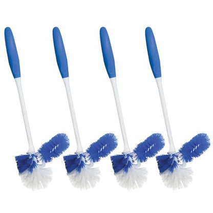 LOLA Classic Toilet Brush w/Under-The-Rim Scrubber, 4 Pack, Deep Cleans The Entire Toilet Bowl, Non-Slip Handle w/Rubber Comfort Grip - size: 4 Pack, style: Toilet Brush w/Under Rim