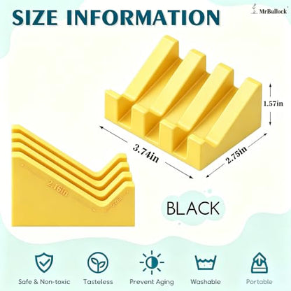 Self Draining Silicone Soap Dish Holder Waterfall Tray, 1 Pack Yellow | Waterfall design drains fast to keep soap dry, non-slip silicone base anti slide, soap saver for bathroom & kitchen - color: Yellow, size: 1