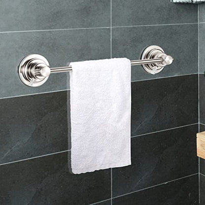 JiePai Suction Cup Towel Bar 16 Inch,Removable Vacuum Suction Towel Holder Suction Towel Rack Brushed Nickel | Vacuum Suction,No Drill,Removable,Heavy Duty Wall Mount ,For Smooth Surfaces,for Bathroom & Kitchen - color: Suction Towel Bar-16 Inch Brushed N