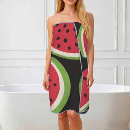 Waffle Bath Towel 29"x58" Quick Dry Watermelon Seamless Pattern Bath Towel, Lightweight Fast Drying Towel, Soft Large Bath Towel for Bathroom, Gym, Travel, Beach Towel