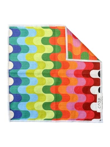 Double-Sided Microfiber Washcloths, Waffle Weave Kitchen Washcloths for Use | 12x12 Inch, Super Absorbent, Lint-Free, Fast Drying, For Cleaning Dishes, Cars & More, Durable & Soft, Ziggy Multi Towel Pack - color: Ziggy- Multi