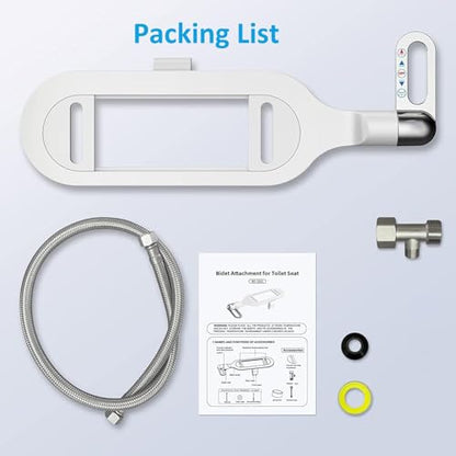 Non Electric Bidet Toilet Seat Attachment with Dual Nozzle, Adjustable Toilet Bidet Attachment for Sanitary and Feminine Wash, Bidet Attachment for Toilet