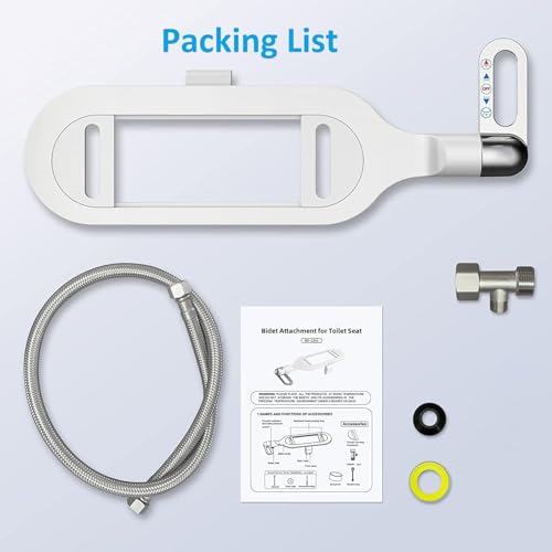Bidet Attachment for Toilet, Non Electric Bidet Toilet Seat Attachment with Dual Nozzle, Adjustable for Sanitary and Feminine Wash,16.93x4.72 Inch