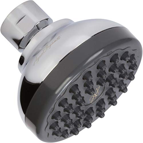 Aqua Elegante Pressure Boosting Shower Head - 1.8 GPM - Polished Chrome | 3 Inch Wall Mount, Water Saving Showerhead, Best For Low Flow Showers With Anti-Clog Nozzles & Adjustable Brass Fitting - color: Polished Chrome, size: 1.8 GPM