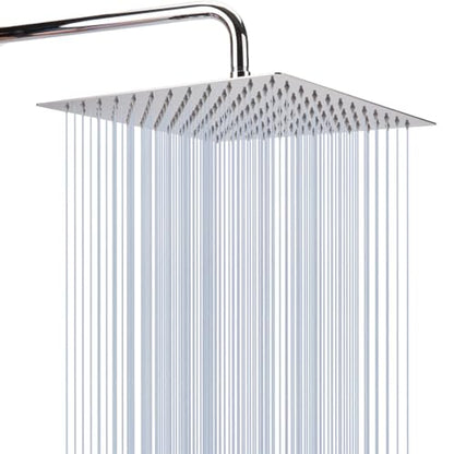 Rain Shower head, High Flow Stainless Steel Square Rainfall ShowerHead, Waterfall Bath Shower Body Covering, Ceiling or Wall Mount (10" Chrome Finish) - size: 10 Inch
