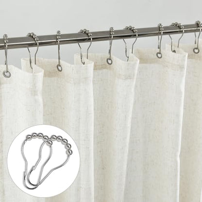 KOUFALL Small Stall Shower Curtain 36x72 Inch,Waterproof Linen Fabric Natural Boho Farmhouse Rustic RV Narrow Size Half Shower Curtains for Bathroom Set with Hooks 36 x72 in - color: Natural, size: 36"W x 72"L (Pack of 1)