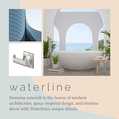 Gatco 5595 Waterline Single Robe Hook, Wall Mounted Hook for Bathroom Towels & Robes, Satin Nickel - color: Waterline Satin Nickel