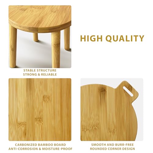 9.8 in Small Wooden Stool, Non-Slip Small Round Stool, Portable and Sturdy, Suitable for Footstools in Bedroom, Bathroom, Kitchen (S) - style: A